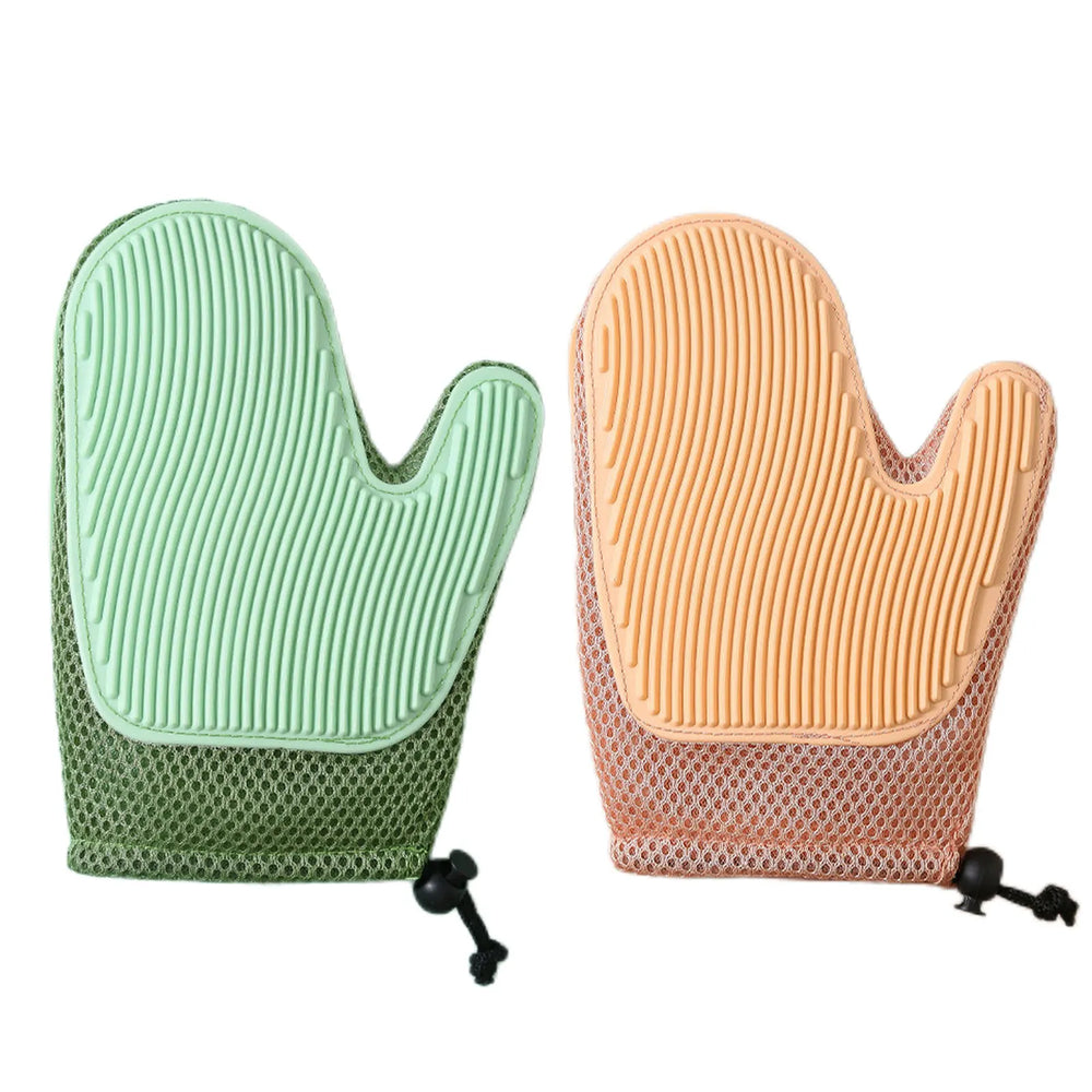 Silicone grooming glove for pet hair removal
